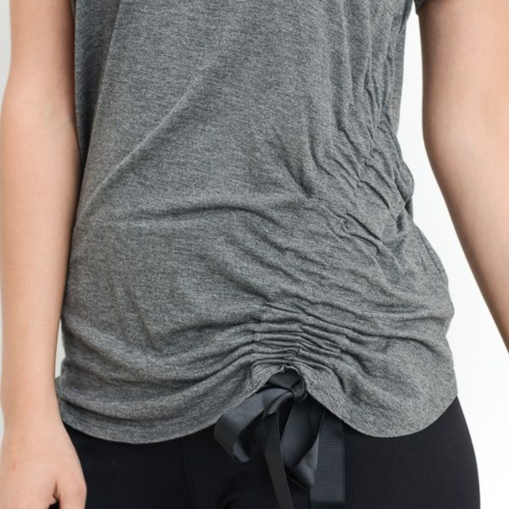 New Gathered Side Ribbon Accent Top! - Picture 3 of 6